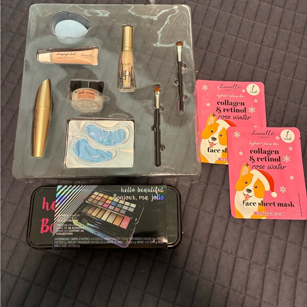 Makeup/Skincare Set with Palette, misc products, and Face Masks. Brand new!!